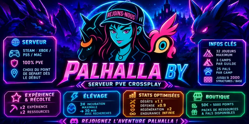 Bannière de Palhalla | Serveur PvE FR/QC